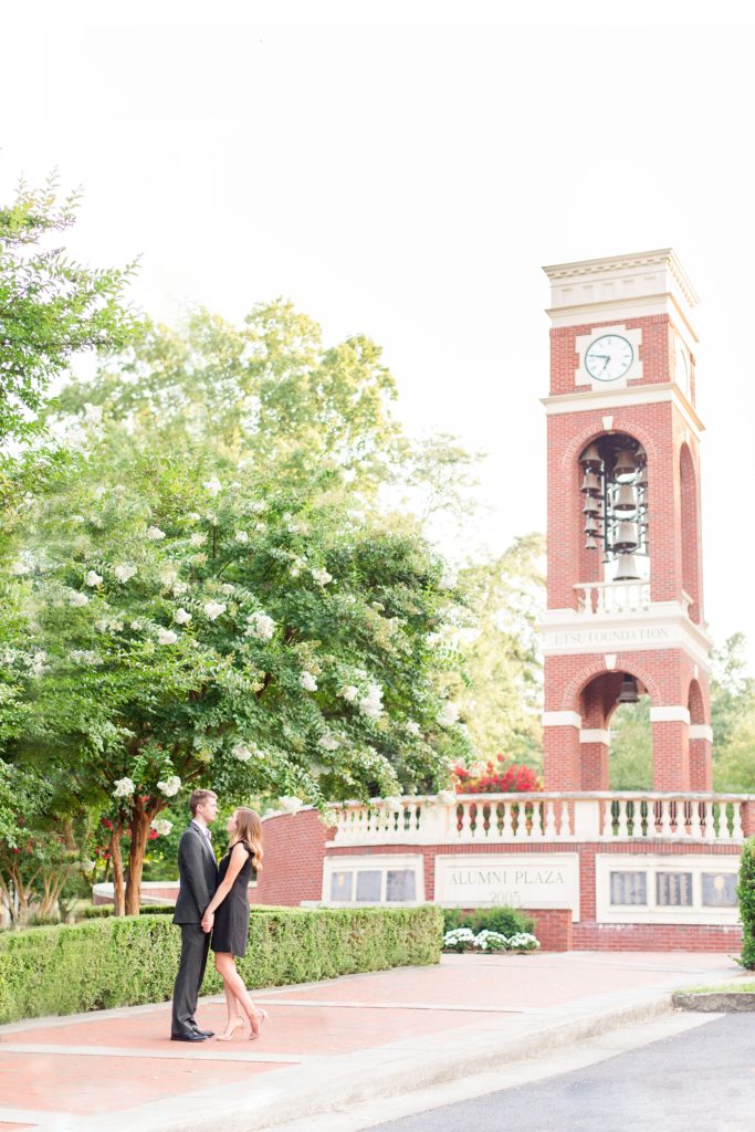 engagement session at ETSU Campus in Johnson City, TN