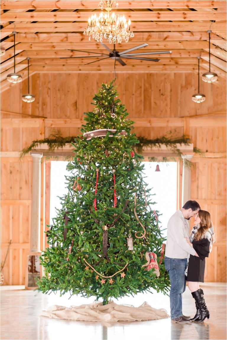 Winter The Barn at Madison Ridge Engagement Session Katie and Oliver