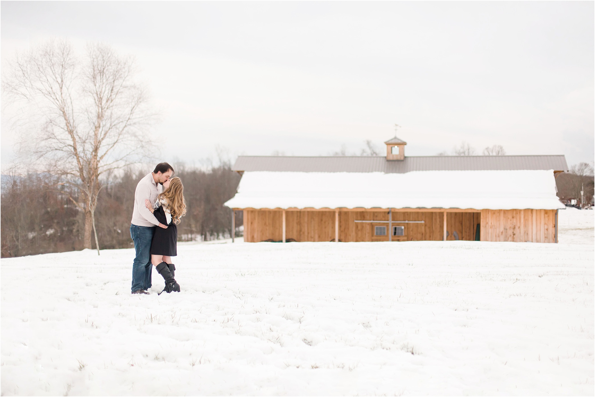 Winter The Barn at Madison Ridge Engagement Session Katie and Oliver