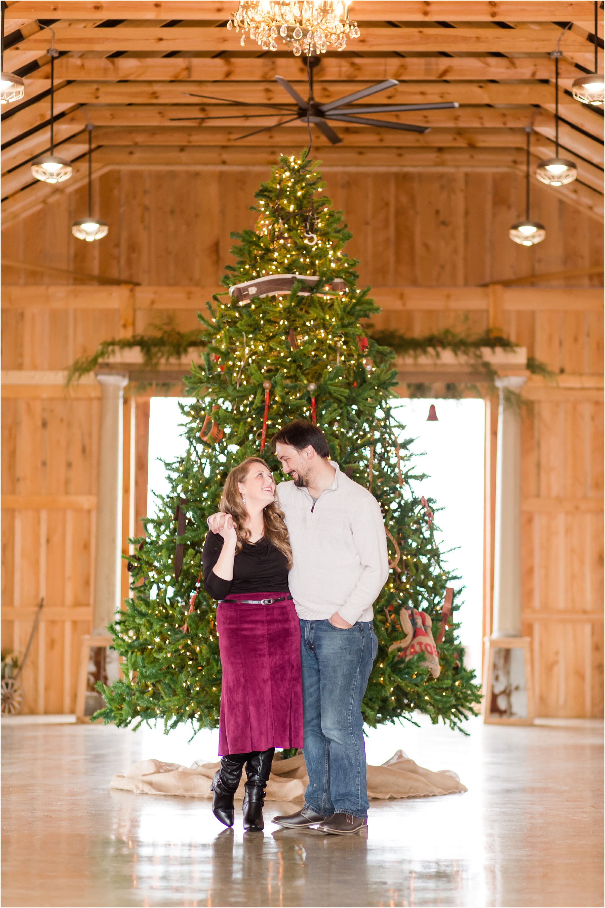 Winter The Barn at Madison Ridge Engagement Session Katie and Oliver