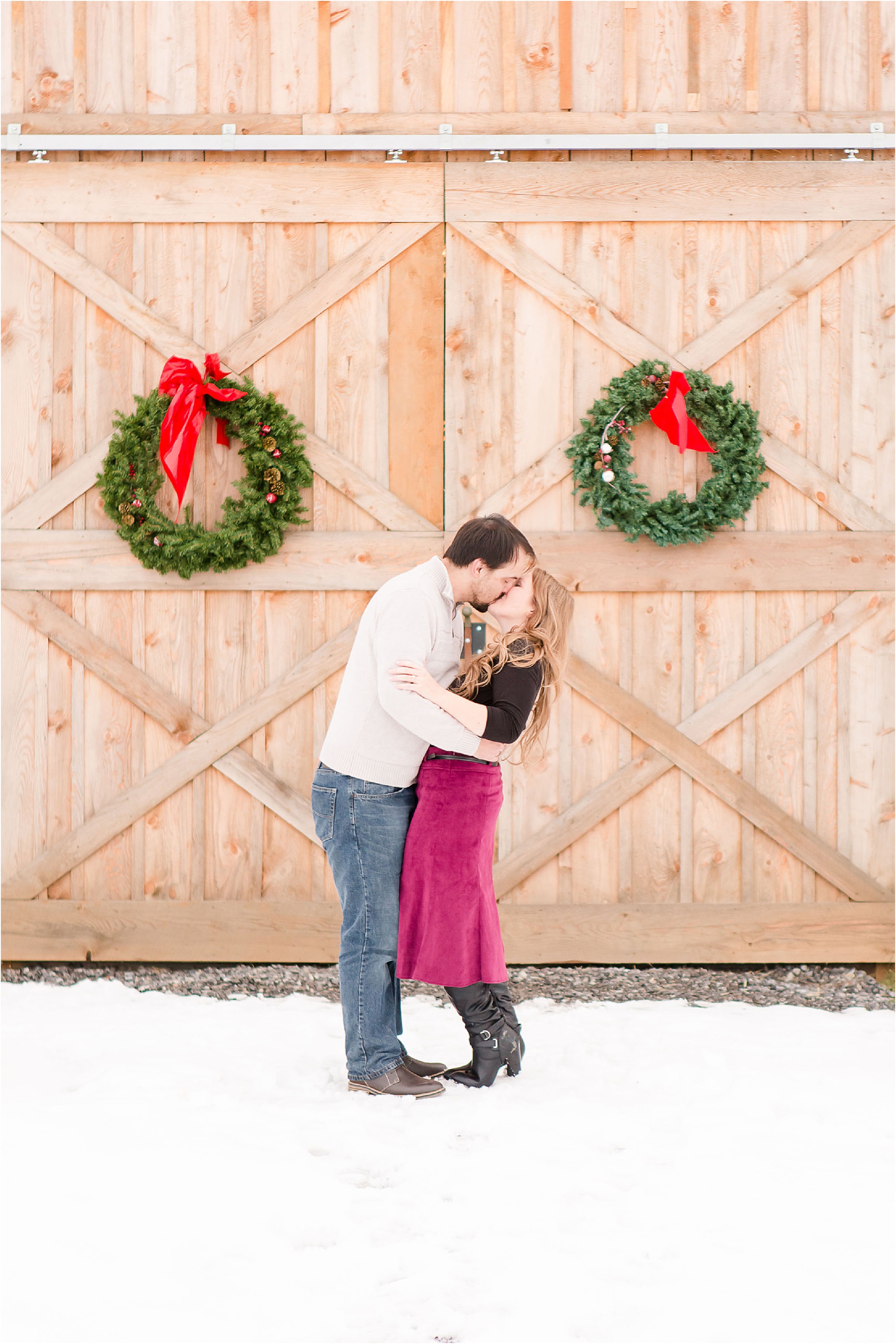 Winter The Barn at Madison Ridge Engagement Session Katie and Oliver